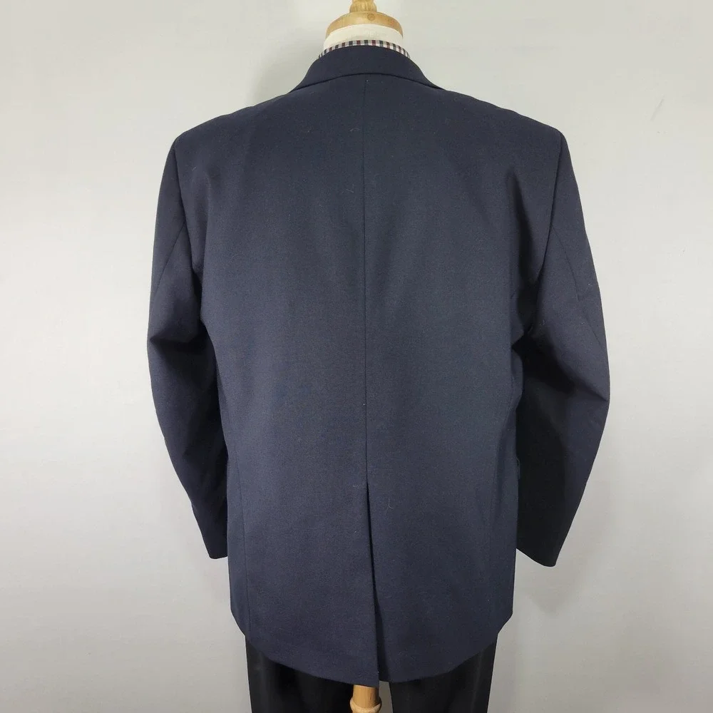 Dockers Men's Sport Coat Blazer Two Button‎ Deep Navy Polyester Wool 46R